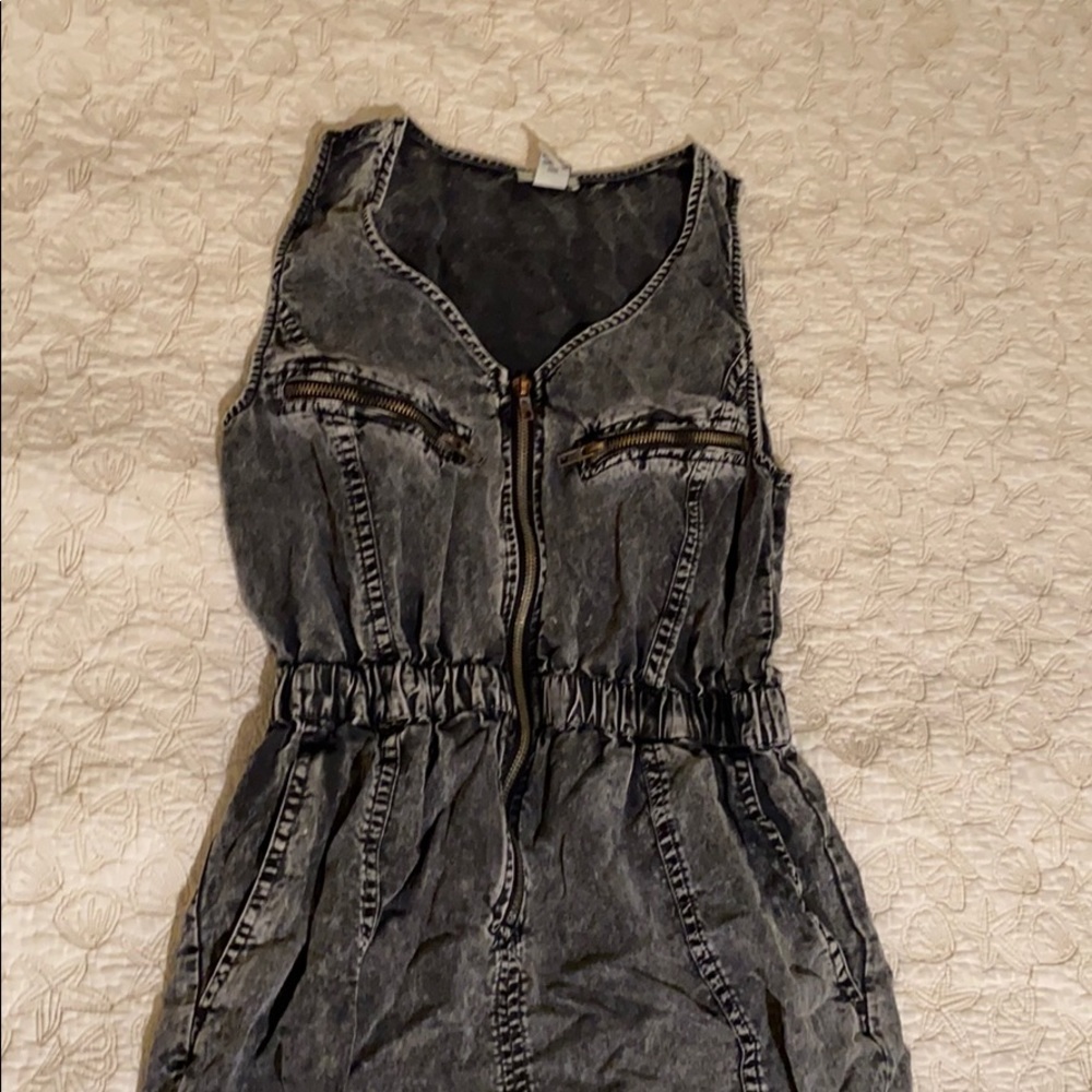 Black denim dress